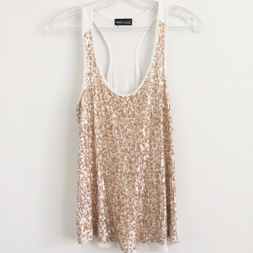 Wet Seal Racerback Sequin Tank Top